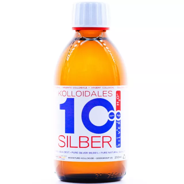 Kolloidales Silber 600ml ● 2 * 250ml 10ppm & Pipette 100ml 50ppm Silberwasser 2