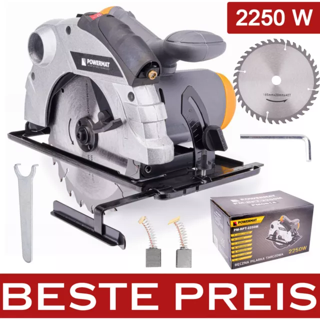 POWERMAT HANDKREISSÄGE Kreissäge Säge Sägeblatt 2250W   PM-RPT-2250M