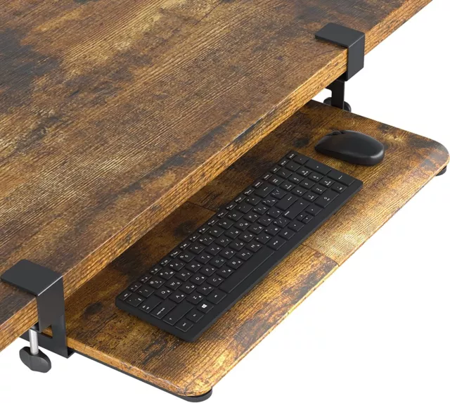 BONTEC Keyboard Tray Under Desk Pull Out Keyboard & Tray with C Clamp 25.6“30...