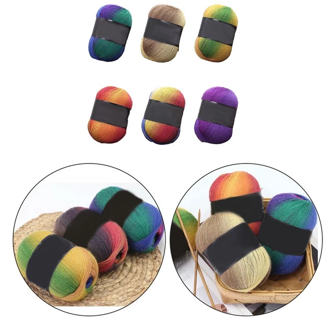 Práctico hilo rizado hilo de lana tejido a mano colores arco iris amigable con la piel