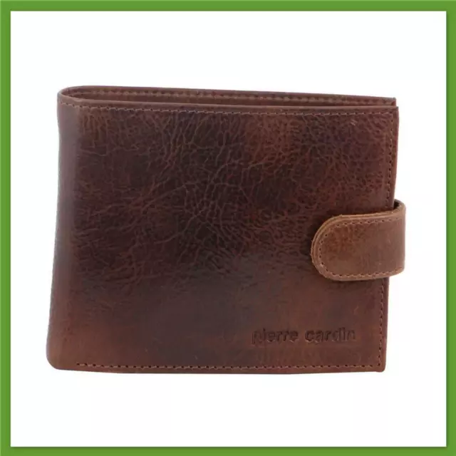 Pierre Cardin Men's Genuine Soft Italian Leather RFID Wallet - Cognac - Bi-fold