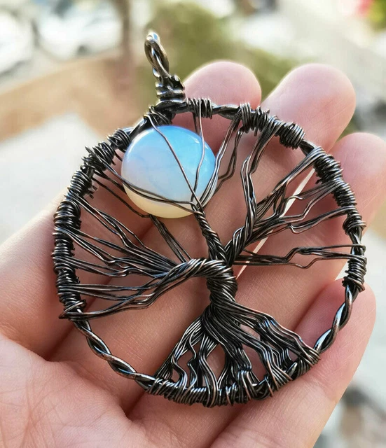 5pcs Opal stone Tree of life Pendants Energy Chakra Reiki Healing Amulet
