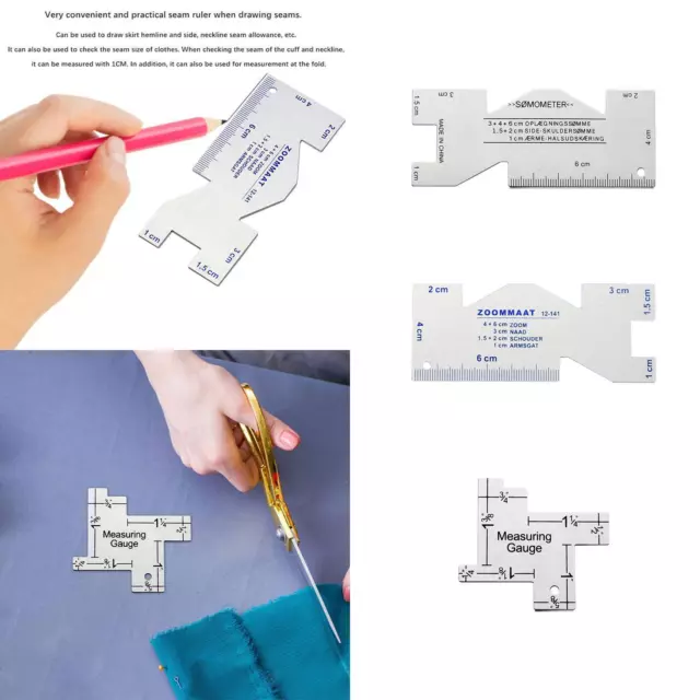 Measuring Seam Gauge Crafting Patchwork Ruler for Cutting Quilting Designers