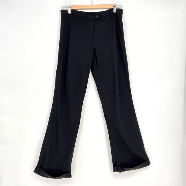 Moschino Cheap and Chic Dress Pants Slacks Wide Leg Cuffed Black Womens Sz 8