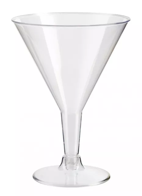 200ml Plastic Martini Cocktail Glasses Re-Usable Wedding BBQ Event Party