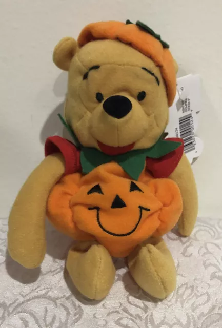 Halloween Mouseketoys “Winnie the Pooh” Pumpkin NEW 8" Bean Bag Plush