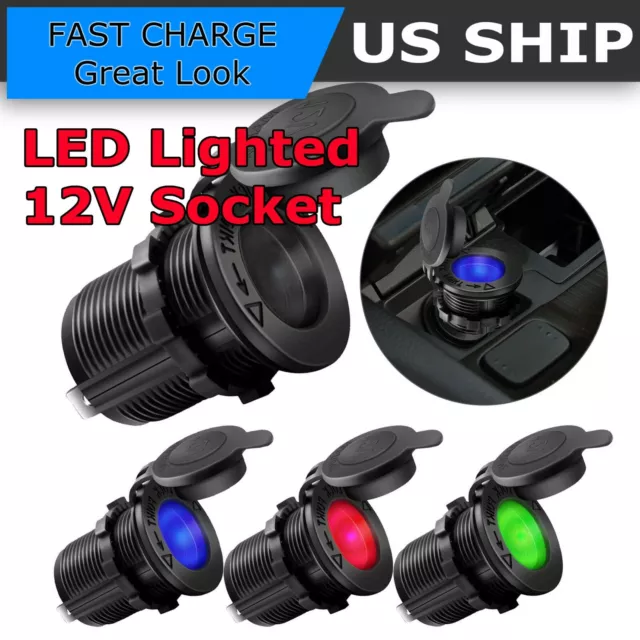 12V Waterproof Car Motorcycle Boat Cigarette Lighter Socket Power Plug Outlet