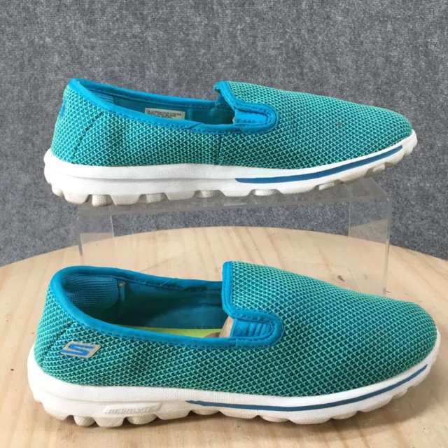 Skechers Shoes Womens 8.5 Go Walk Slip On Sneakers Blue Mesh 13786EW Comfort