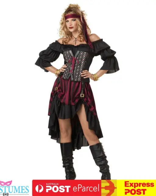 Pirate Wench Buccaneer Halloween Fancy Dress Adult Ladies Costume Outfit