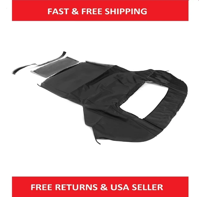 Black Soft Top with Plastic Window FOR 1983-1993 Ford Mustang Convertible 2-Door