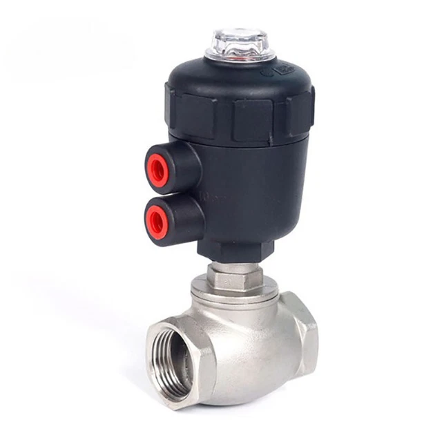 304 Stainless Steel Pneumatic Vertical T-angle Seat Valve Straight-through