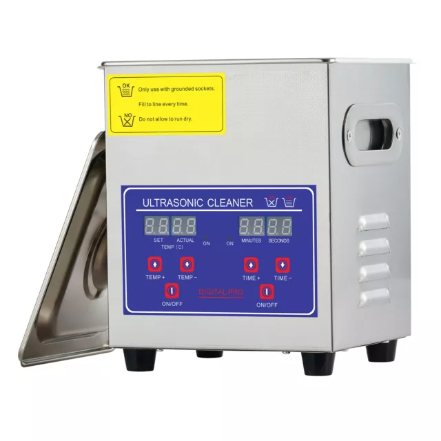 2 L Ultrasonic Cleaning Machine Timer Heater Stainless Steel Sonic Glass Cleaner