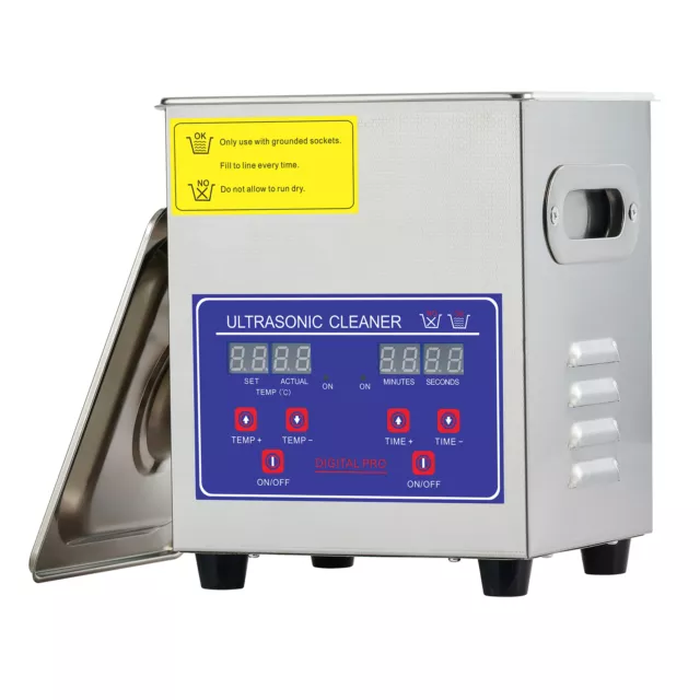Ultrasonic Cleaning Machine Timer Heater 2 L Stainless Steel Sonic Glass Cleaner