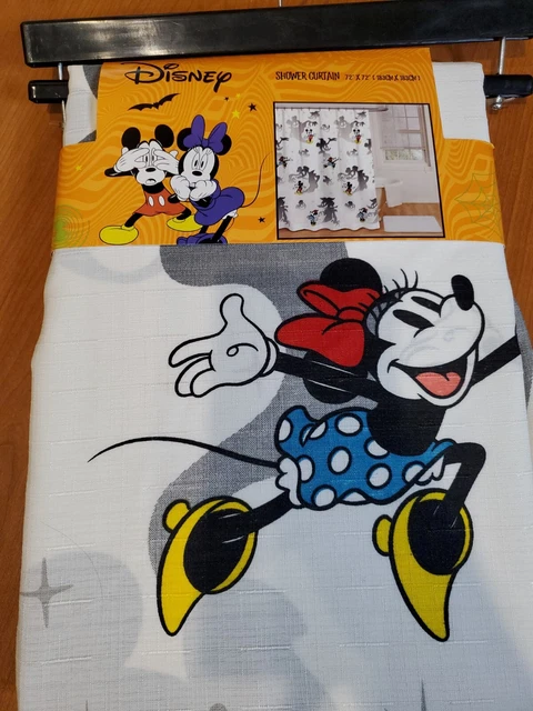 Disney’s Mickey Mouse Minnie Mouse Halloween Fabric Shower Curtain 72x72” NEW