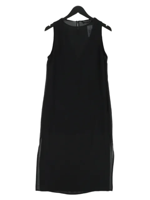 Zara Women's Maxi Dress S Black 100% Other Sleeveless Long Round Neck Maxi