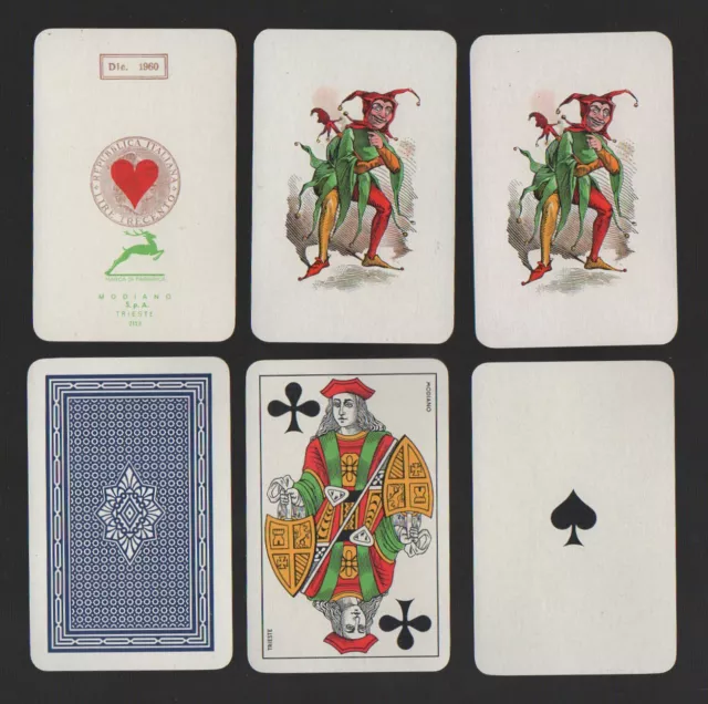 1960 mazzo di 54 carte da gioco GENOVESI N°15 MODIANO playing cards jolly joker