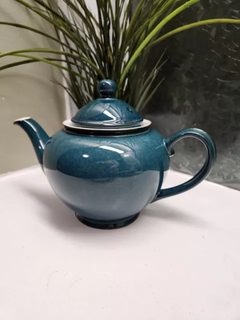 Denby Greenwich Green 2 Pint Footed Tea Pot Excellent Condition