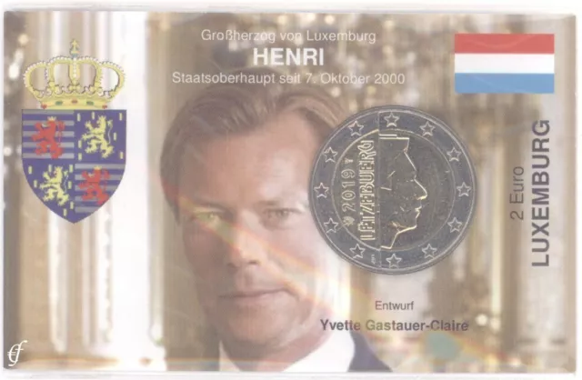 Coincard / Infokarte Luxemburg 2006 2 Euro Kursmünze / Münze