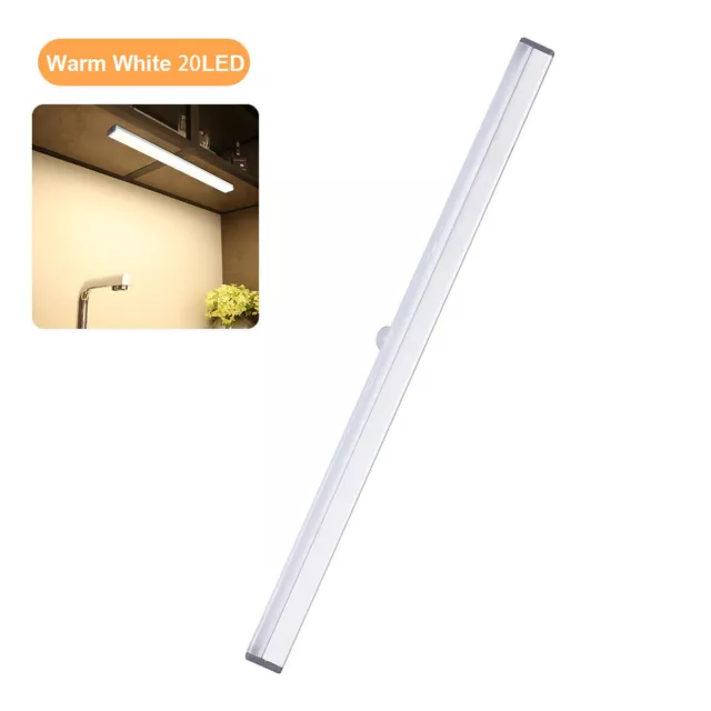 Wireless LED PIR Motion Sensor Light Strip Cabinet Closet Lamp USB Rechargeable