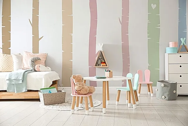 Colorful Birch Tree Wall Rainbow Wall Decals, Stickers, Wall Art Decoration 456