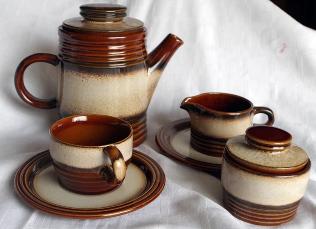 Kaffeekanne Zuckerdose Milchkännchen Tasse Gerz Keramik boho 70er Kult!
