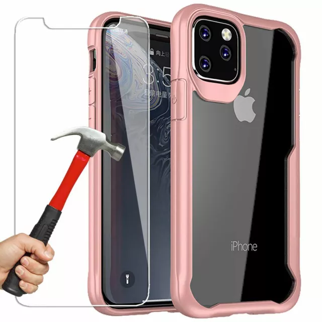 Etui Coque + Film Vitre Verre Trempé pour iPhone 11 Pro/11 Pro Max/X/XS/XR