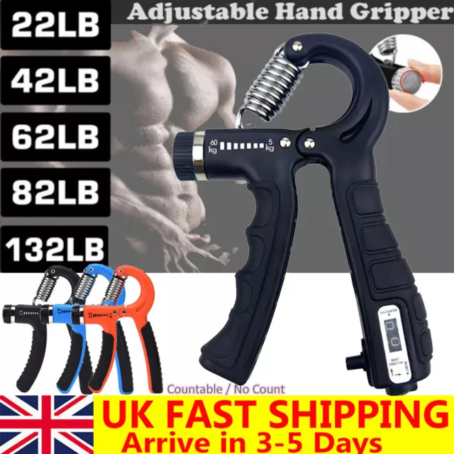 50Kg Adjustable Power Hand Grip Forearm Exerciser Gripper Strengthener Trainer