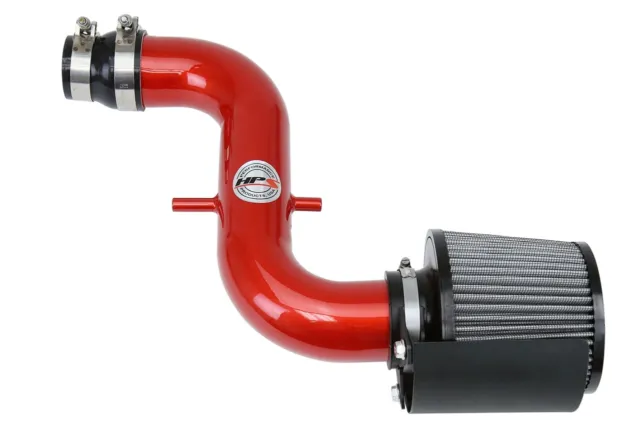 HPS Performance 827-526R Shortram Air Intake Kit with Heat Shield Red Short Ram
