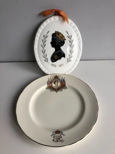 Two British Royal Silver Jubilee Memorabilia, Porcelain, Queen Elizabeth II