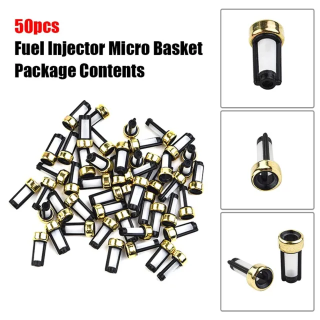 50pcs Micro Basket Filter for Fuel Injector Repair Kits Wide Compatibility