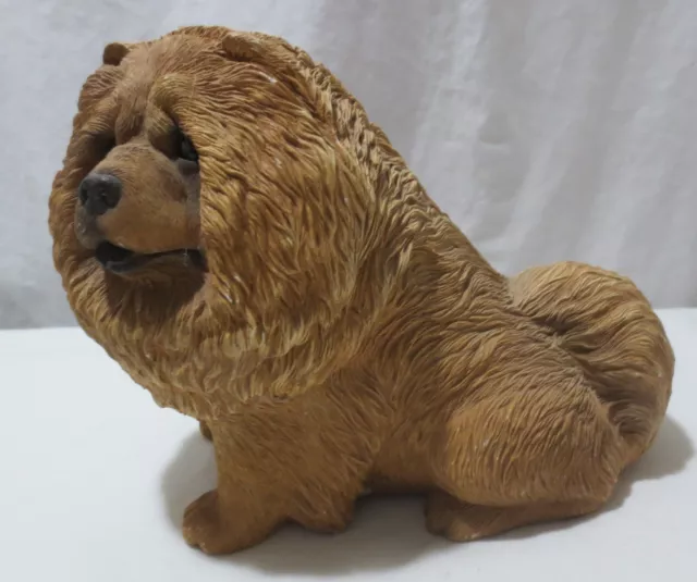 Vtg 1986 Sandicast Red Chow 9" Doorstop Figure Sculpture Signed Sandra Brue #167