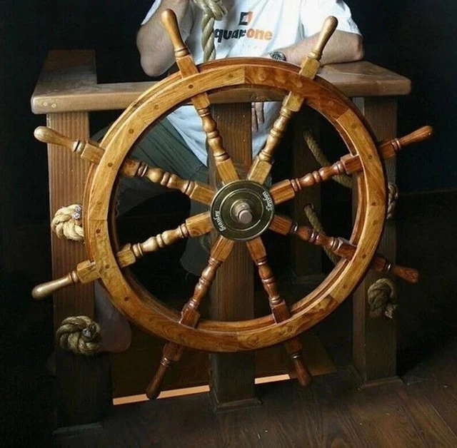 Timone della nave in legno da 36 pollici meraviglioso arredamento per la...