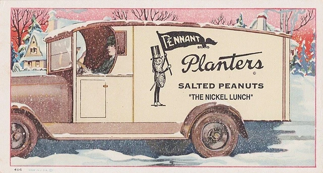 Planters Mr Peanut Pennant Blotter Salted Peanuts The Nickel Lunch