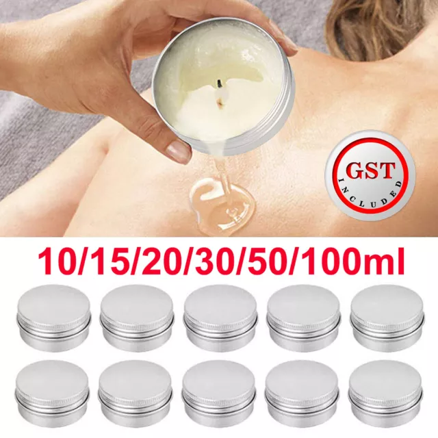 Aluminium Empty Cosmetic Pot Lip Balm Jar Tin Container Silver Box Containers