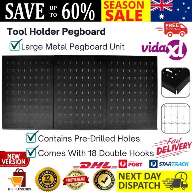 Large Metal Pegboard Tool Storage Holder Wall Display Workshop Garage Organizer