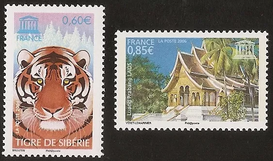 FRANCE 2006 - Timbres de Service UNESCO n° 134 et 135 NEUFS** LUXE MNH