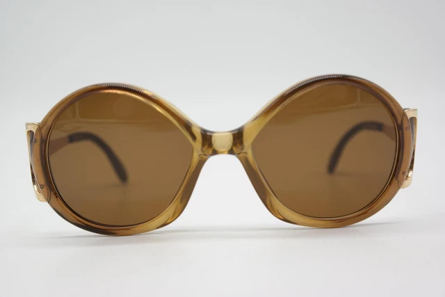 Lunettes De Soleil Vintage Yves Chantal MARWITZ 3077 - Monture Ovale Marron/rouge, Acétate (Neuf Sans étiquettes)