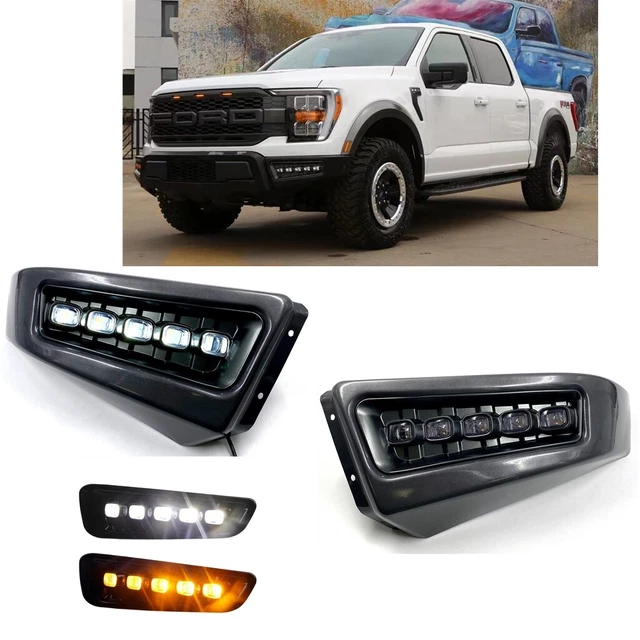 LED Bumper Fog Light Kit For 2021-2023 Ford F150 XL - Switchback Signal, Left & Right Pair 4 thumbnail image