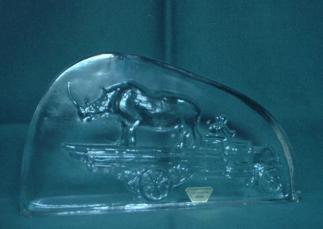 Decorative Kristallbild " Rhinoceros From Sweden, SMALANDSHYTTAN #5265