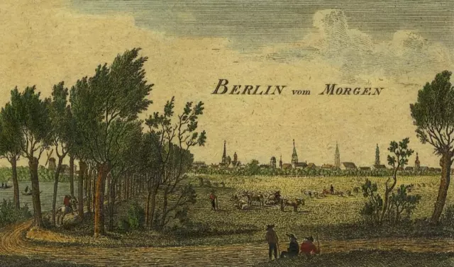 BERLIN - Gesamtansicht - Berlin vom Morgen - Kupferstich um 1795
