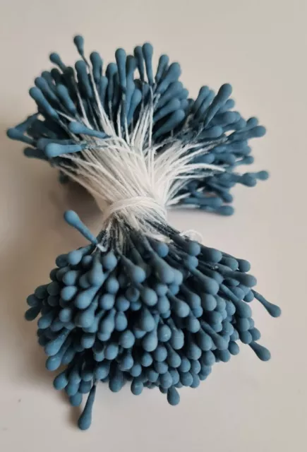 400pcs Petrol Blue double ended 1.5mm rounded tip matte stamen.