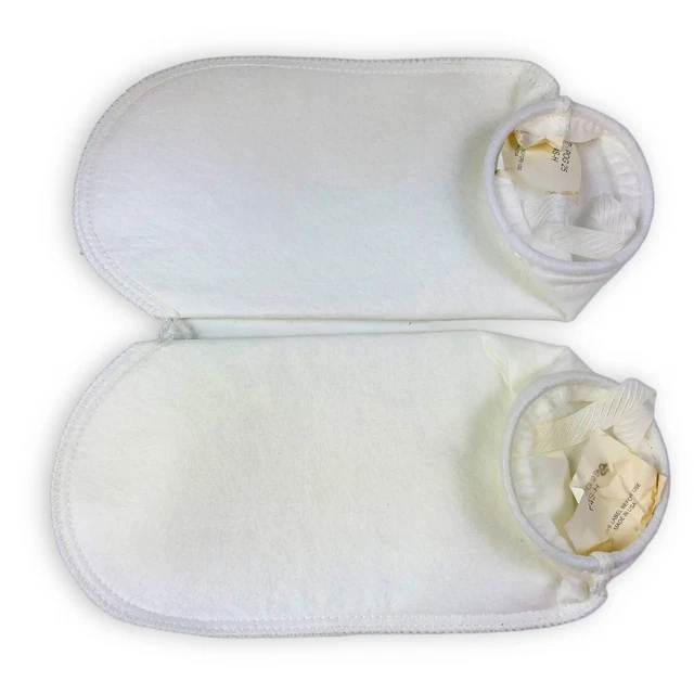2pk Liquid Filter Sock Bag 25 Micron 4-1/8" x 14" Sewn Water Liquid Diesel Oil