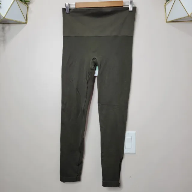 SPANX SEAMLESS SIDE ankle zipper leggings, dark olive, Size 2X/2TG