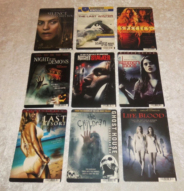 9 Horror Movie Backer Cards Mini Posters Store Night Stalker NO DVD / MOVIE
