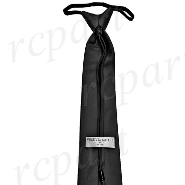 New formal men's pre-tied ready knot necktie poly solid wedding party aqua blue 2