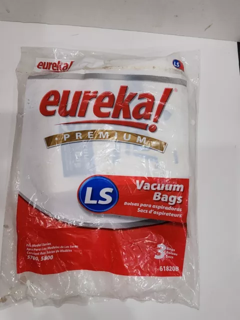 Eureka LS Premium Vacuum bags (3pk) Genuine Part # 61820B. Fits 5700, 5800