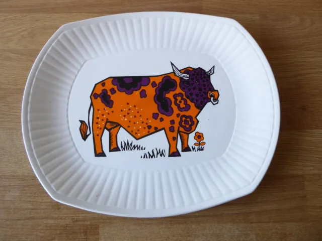 Vintage Beefeater Ironstone Staffordshire Bull Plate 1970s