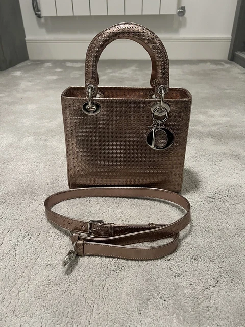 Christian Dior Lady Dior Medium Rose Gold Micro Cannage Bag £2,200.00 -  Picclick Uk