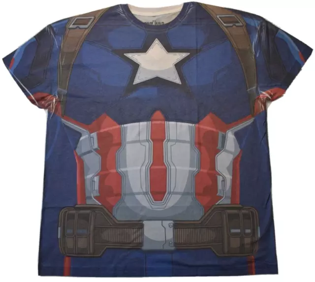 Marvel Mens Captain America Costume Sublimated Shirt NWT 3XL Marvel Mens Captain America Costume Sublimated Shirt NWT 3XL
