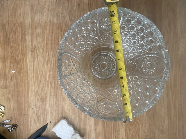 Large 12.5 inch Clear pressed glass punch bowl